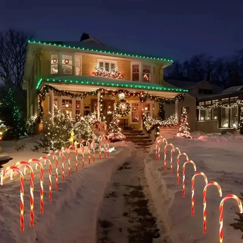 5 stücke Weihnachten Zuckerstange Pathway Lichter Outdoor Garten Weihnachten Auffahrt Marker Lampe Für Haus Garten Hof Rasen Terrasse Pool decor Wunderweltdeko