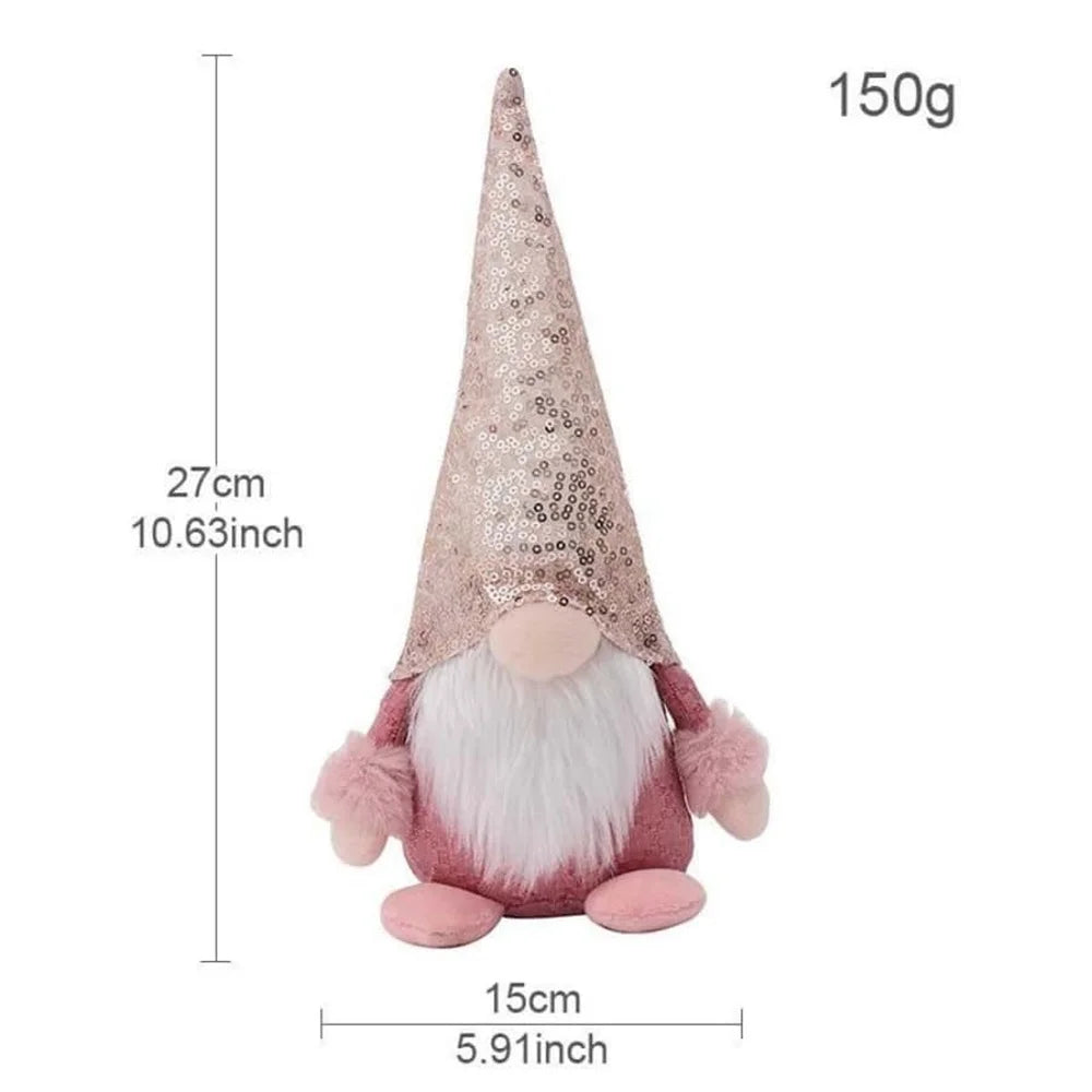 Weihnachtszwerg mit Pailletten - Plüsch Wichtel Deko für Zuhause | Festliche Weihnachtsdeko