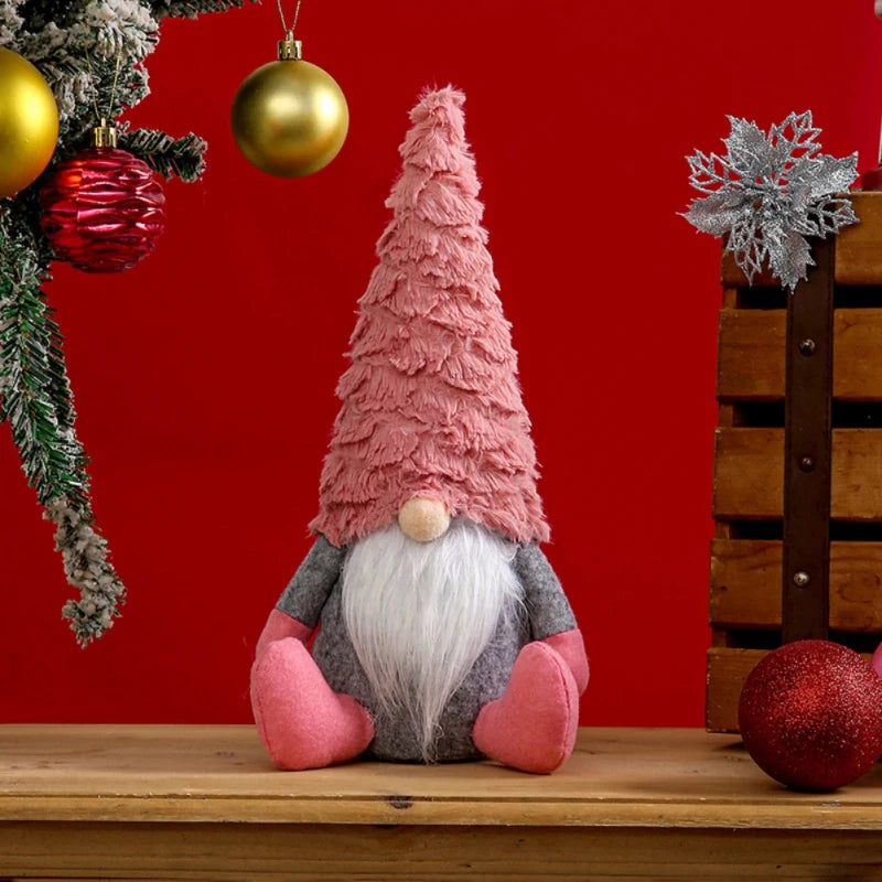 Weihnachts-Gnom Plüschfigur 30,5cm - Handgefertigte Tomte Dekoration mit Wollbart