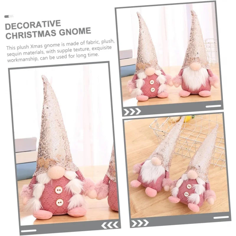 Weihnachtszwerg mit Pailletten - Plüsch Wichtel Deko für Zuhause | Festliche Weihnachtsdeko