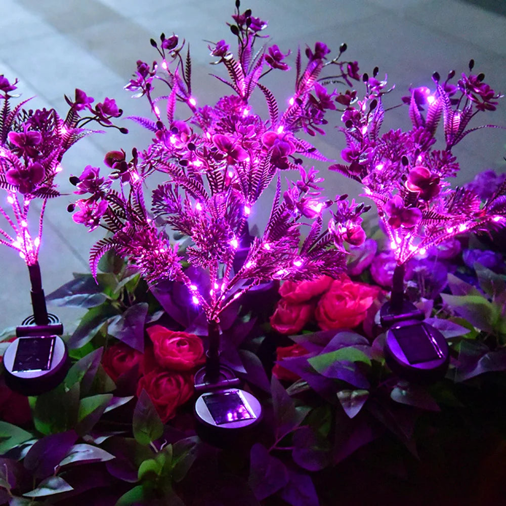 LED Solar Orchideen-Licht Phalaenopsis - Wetterfeste Gartendeko IP65 mit 8-10h Leuchtdauer