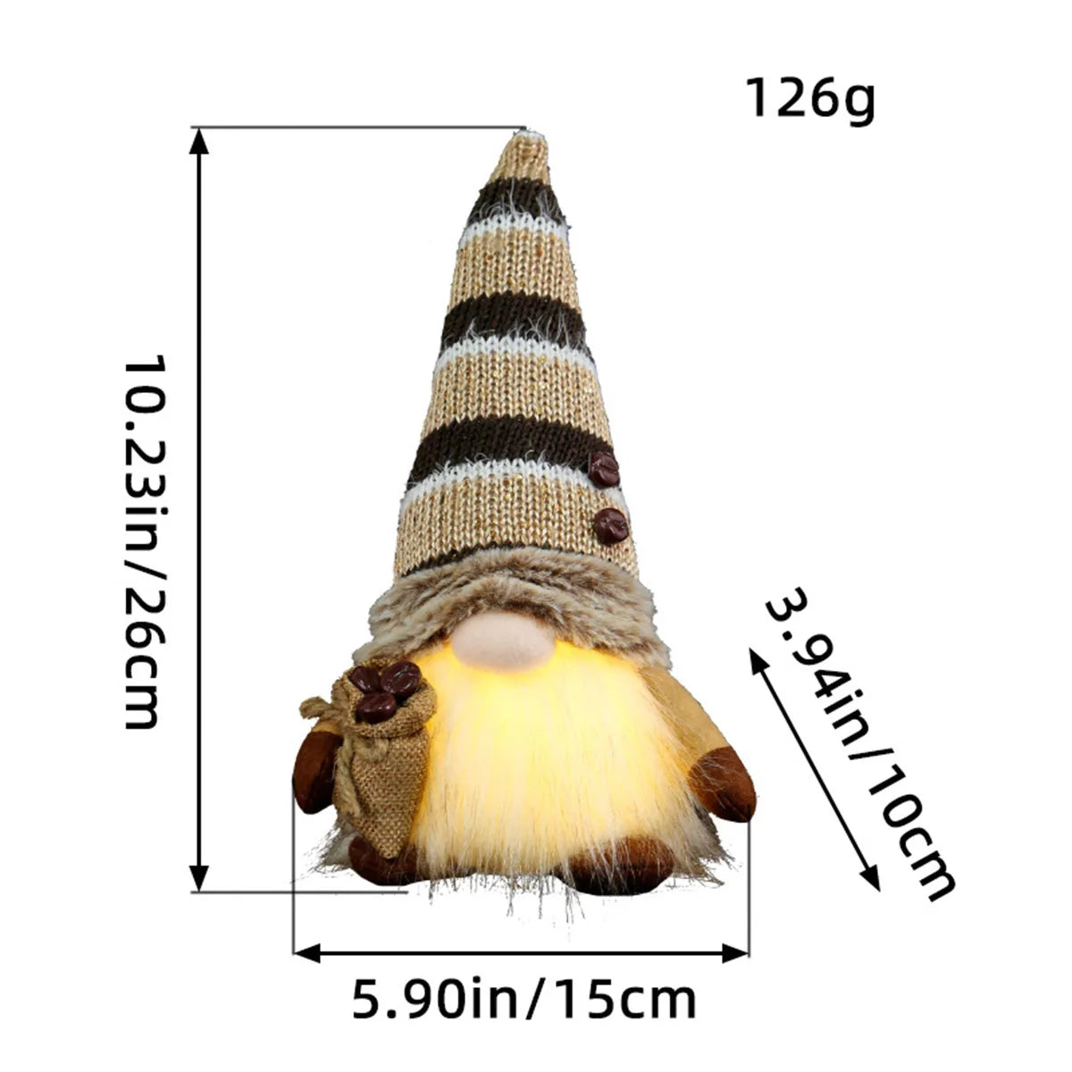 LED Weihnachtszwerg 30cm - Leuchtende Wichtelfigur mit Nachtlicht