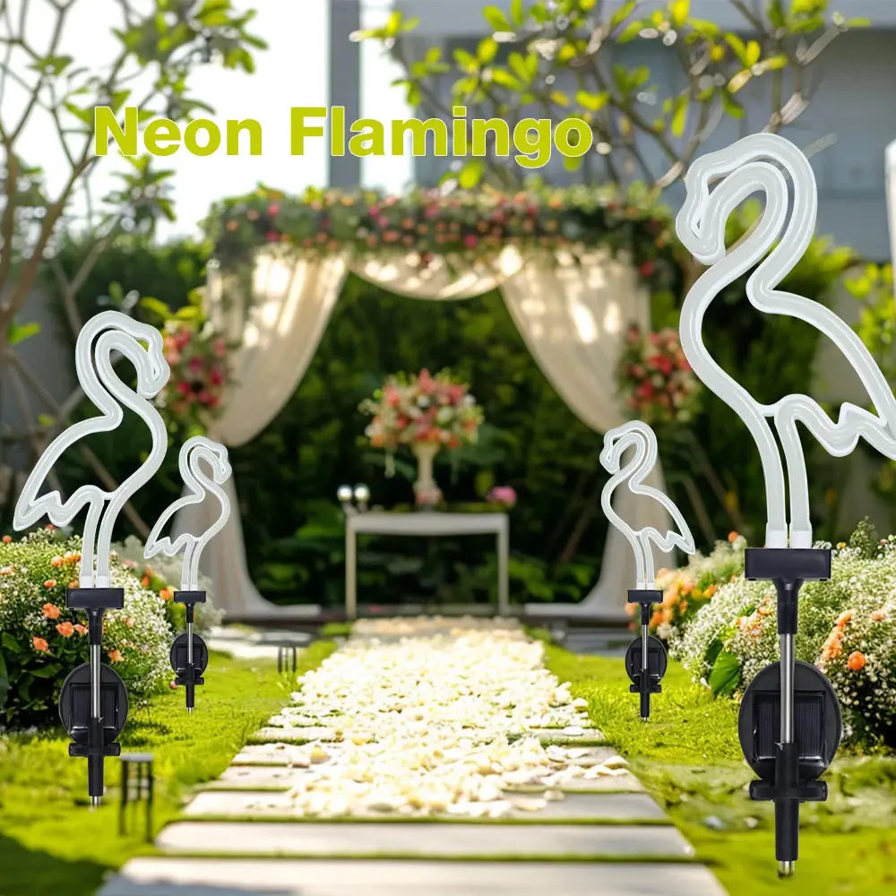 Flamingo Solar Gartenleuchte - Wasserdichte LED Solarlampe für Garten & Terrasse Wunderweltdeko