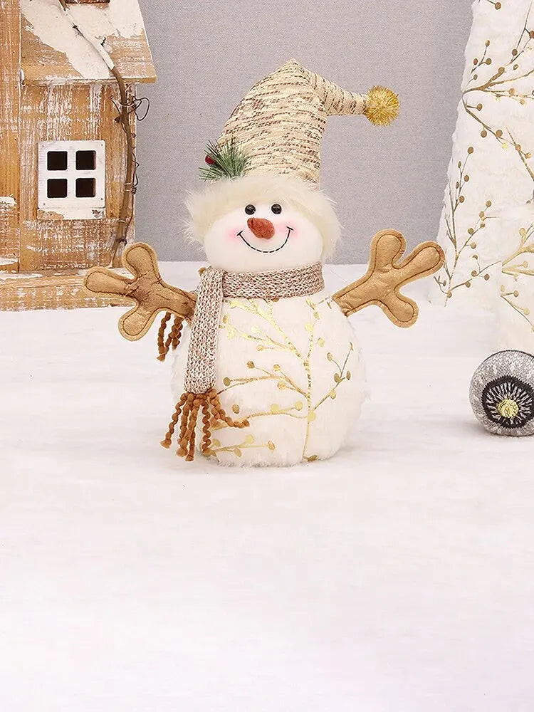 Schneemann Plüschfigur Weihnachten Stoffpuppe