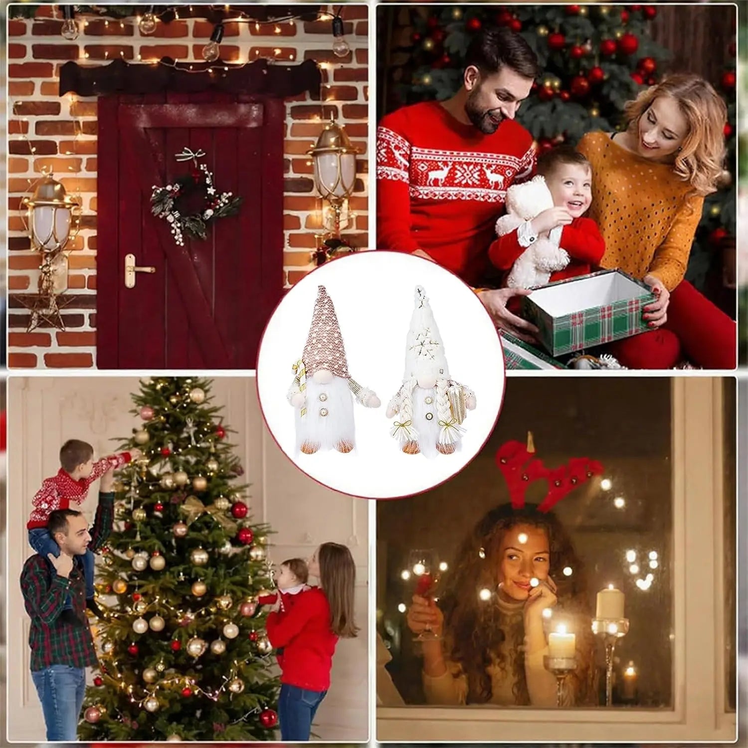 LED Weihnachtszwerg 30cm - Leuchtende Wichtelfigur mit Nachtlicht