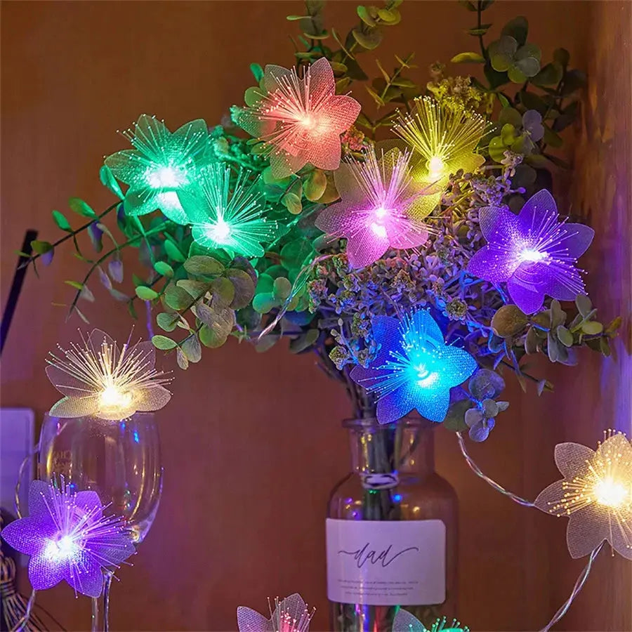 LED Fiber Optic Lichterkette 2/3M - Batteriebetriebene Fairy Lights für Hochzeit & Party Wunderweltdeko