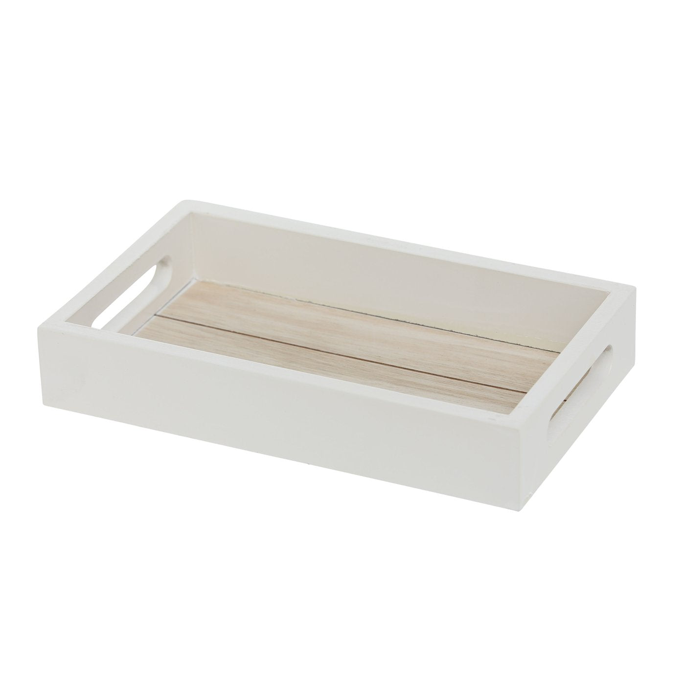 Dekotablett Landhaus-Stil Weiß Tablett Klein Mittel Groß Rund Rechteck Holz