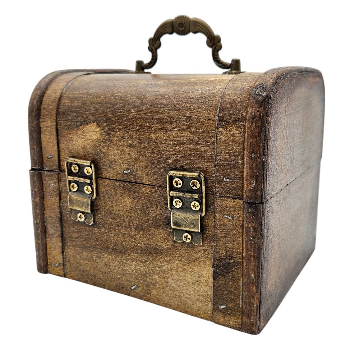 Schatzkiste Holzkiste mit Deckel Kiste weiß braun kleine Schatztruhe 3er Set